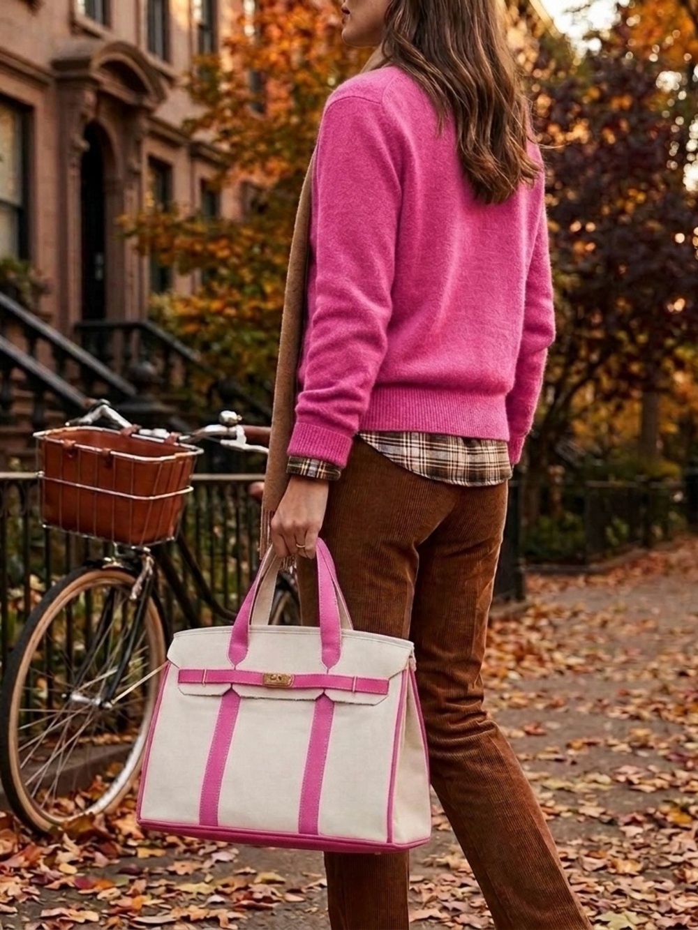 Boatkin Bag, FREE 4-Piece Styling Kit, Structured Canvas Boat Tote, PINK